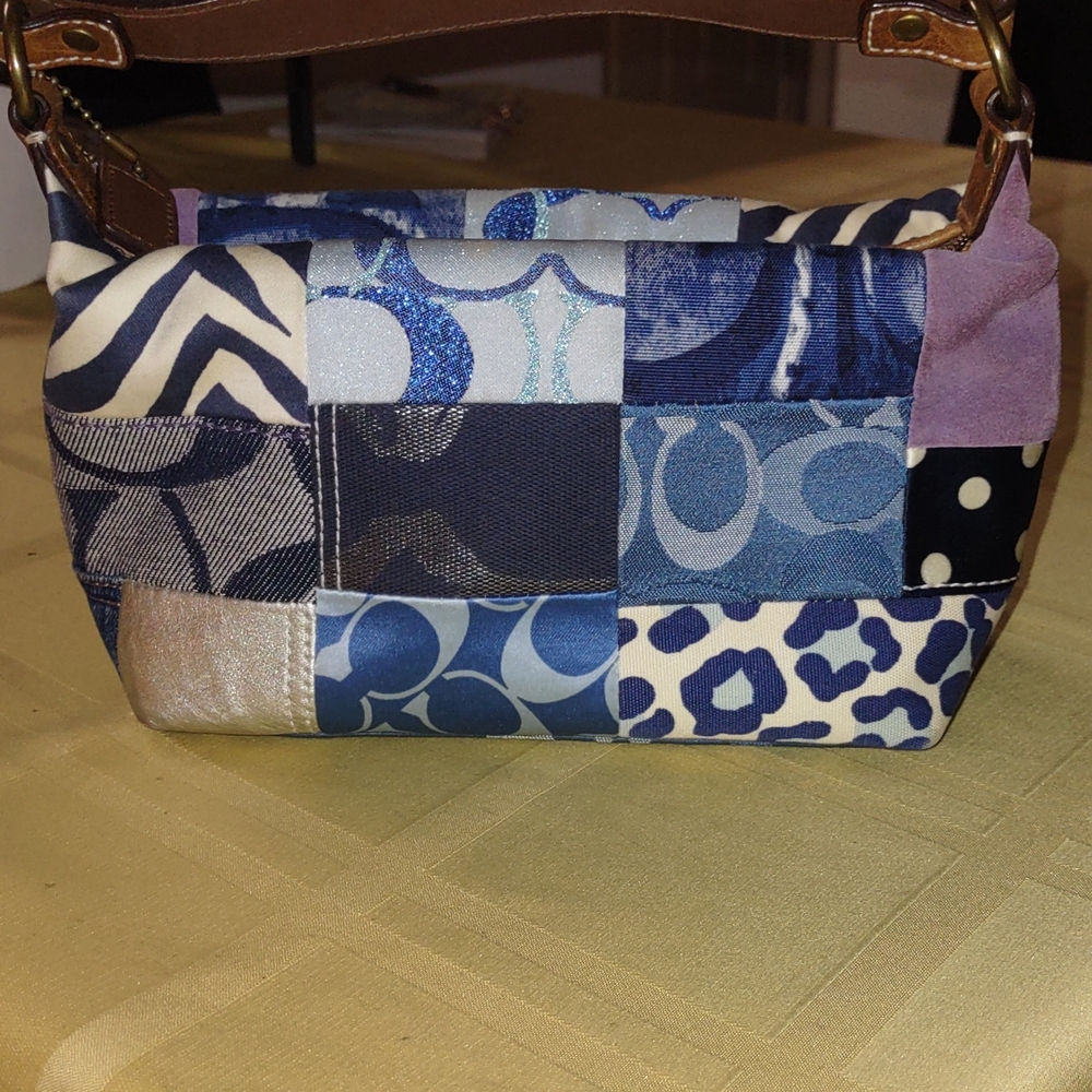 Coach Rare Embroided Multi-Patchwork Denim Pouche… - image 13